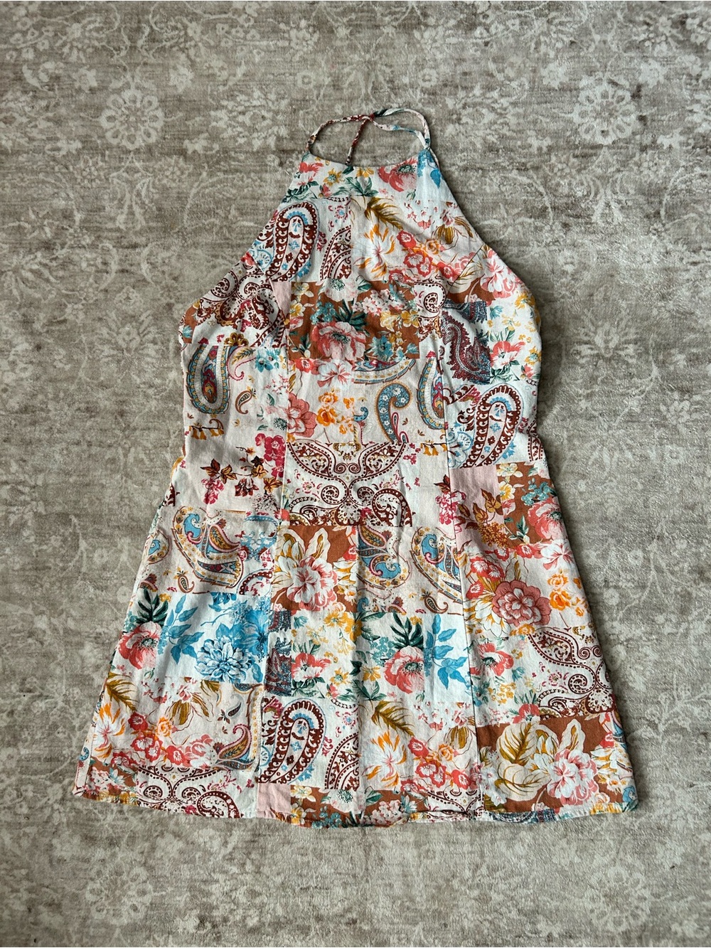 Zara Floral Paisley Patchwork Summer Dress - Multicolor